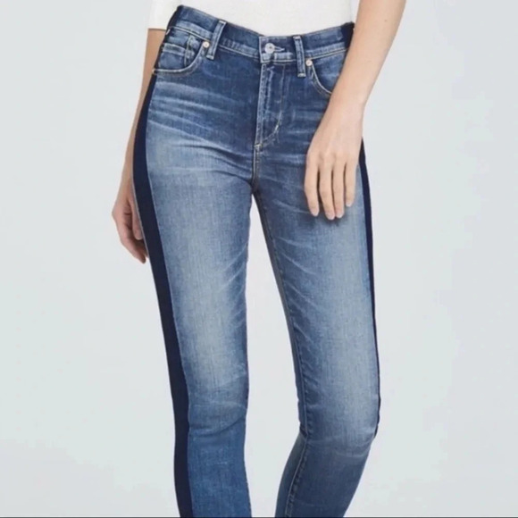 BLANK NYC Crop Girlfriend Two Tone Color Jeans Size 29 - Picture 3 of 10